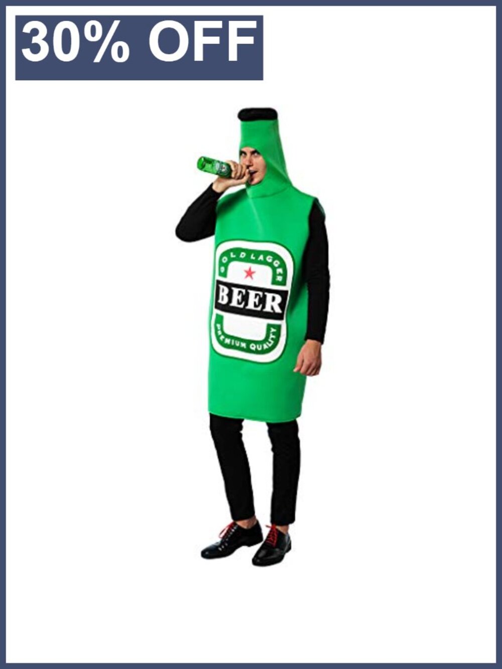 Adult Beer Bottle Costume Foam Tunic Funny Halloween Party Outfit Unisex
